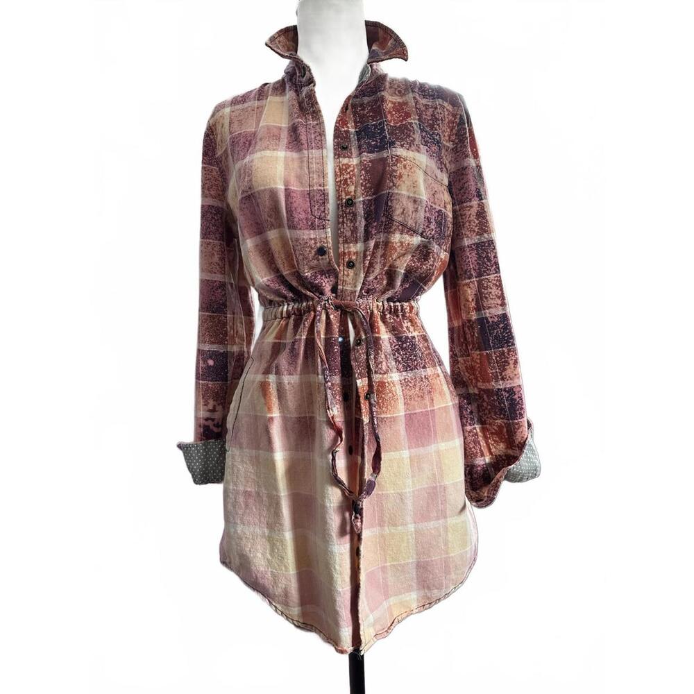 Vintage Upcycled Plaid Shirt Dress โ One of a Kind by Gatto ReLoved - Picture 1 of 14